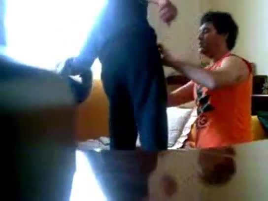 Sucking the delivery guy's dick