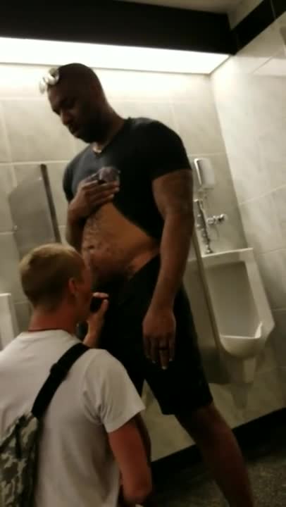 Caught a horny european guy sucking dick in a public toilet