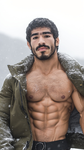 Men around the world in parkas