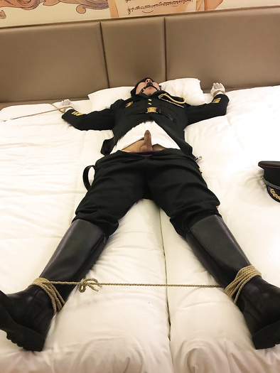 Cop boot bondage police