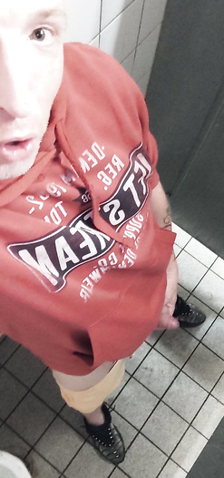 D.e.v.h.o.l.e.s.l.u.t. c.h.r.i.s. exposing itself in stall, showing off its dick.