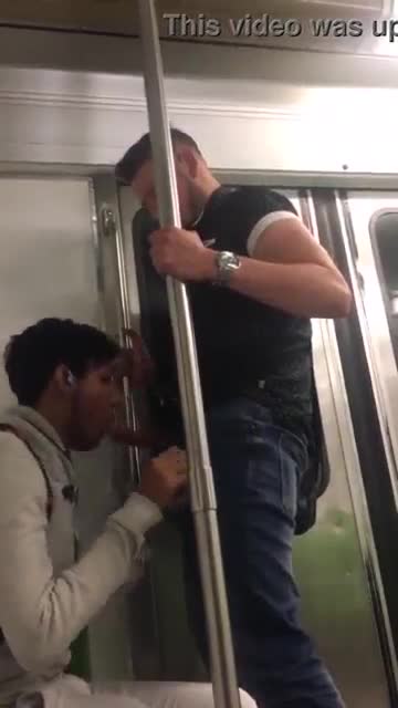 Caught Gay guy sucks off a stranger on the subway