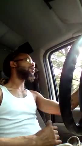 Stroking my cock while driving to work