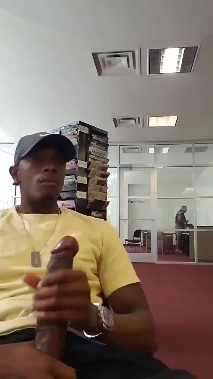 Pulling out my long dick while i wait for a job interview