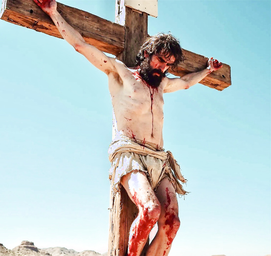 Crucified muscle men create by me and ai