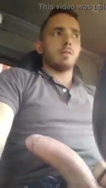 Cute latino trucker slapping his cock