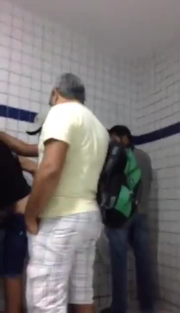 Caught two guys fucking in a public bathroom in front of everyone