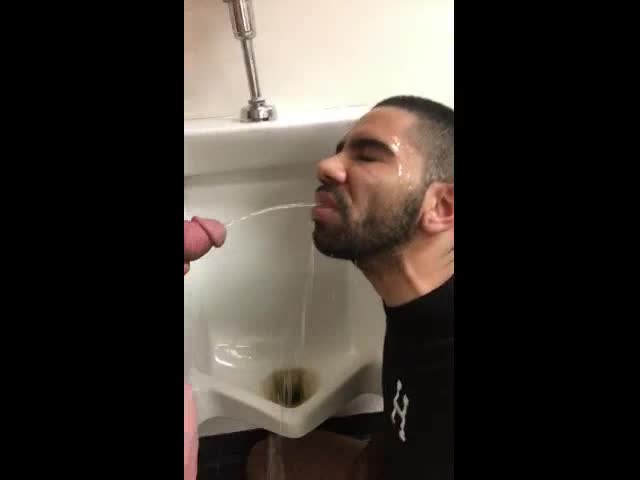 Pissing a slut in a public bathroom