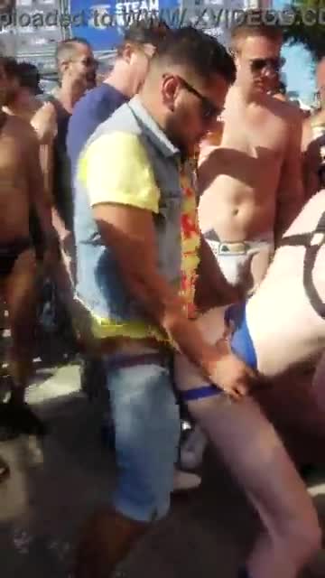 Exhibitionists doing their show in a gay meeting