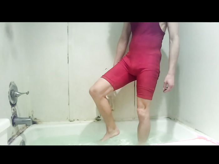 Taken from a youtube vid, this man bathes in a wrestling singlet. jealous!