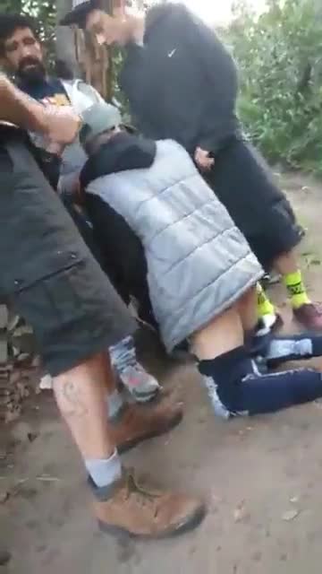 Group of young guys fucking in an abandoned park